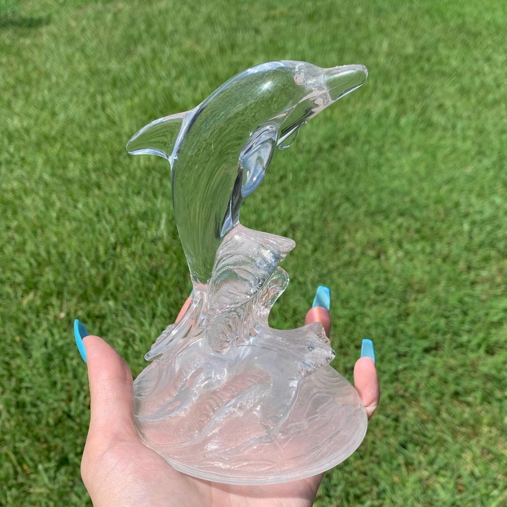 Glass Dolphin Decor Piece